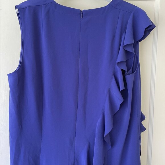 AKRIS PUNTO Asymmetrical Sleevless Cascading Ruffle Dress Size 10 - Picture 6 of 10